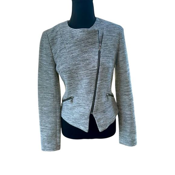 Banana Republic Asymmetric Zip Jacket Blazer Size 2 - Picture 1 of 10